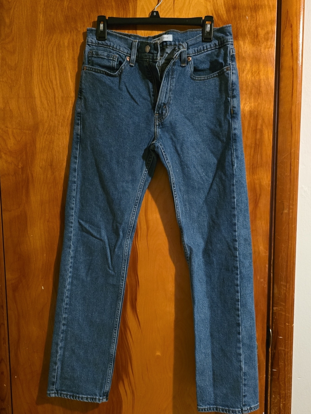 Signature by Levi Strauss Men’s Dark Blue Straight Jeans